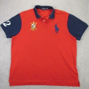 Ralph Lauren Red and Blue Polo Shirt with Iconic Logo XXL